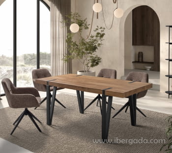 Mesa de Comedor Rectangular Roble/Negro (160x90) o (180x90)