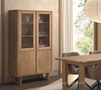 Vitrina Kinga Acacia 4 Puertas (100x45x180)