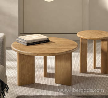 Mesa Centro Redonda Roble (70x70)