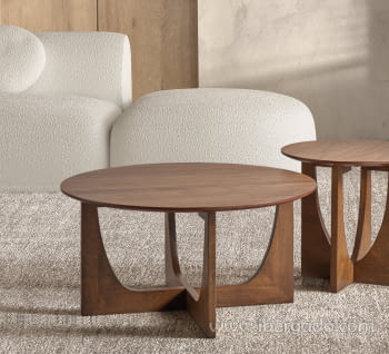 Mesa Centro Redonda Nogal (80x80)