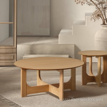 Mesa Centro Redonda Roble (80x80)