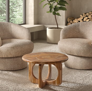 Mesa Centro Redonda Nogal (60x60)