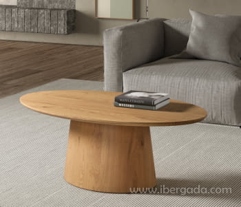 Mesa Centro Ovalada Roble (120x60)
