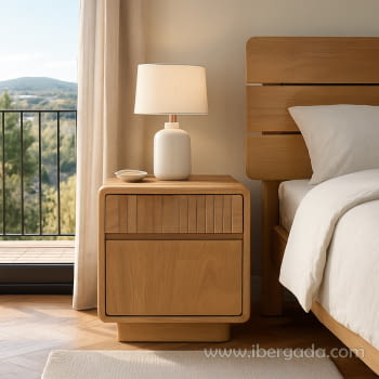 Mesita Eyre Teka 1 Cajón 1 Puerta Derecha (45x40x55)