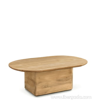Mesa de Centro Ovalada Eyre Teka (110x80)