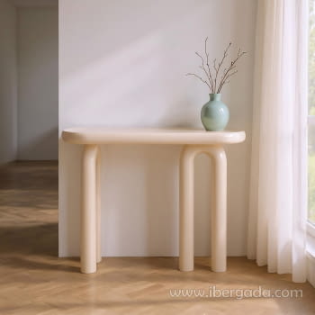 Consola Madera Lacada Crema (120x35x80)