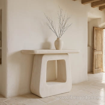 Consola Wilma Blanco Cemento (120x38x80)