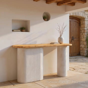 Consola Wilma II Blanco/Madera (150x35x82)