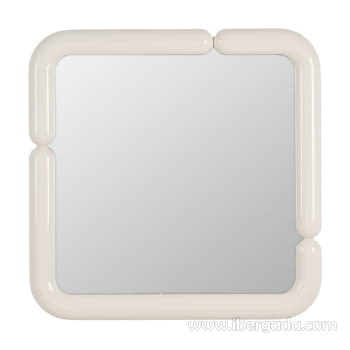 Espejo Cuadrado Lacado Crema (90x90)