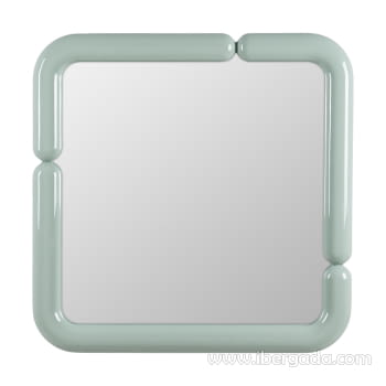 Espejo Cuadrado Lacado Verde (90x90)