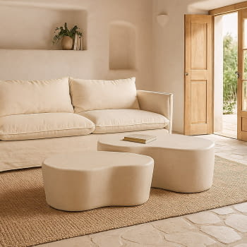 Mesa Centro Formas Wilma Blanco (125x80)