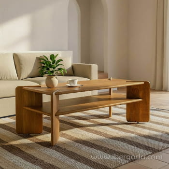 Mesa Centro Rectangular Mango con Balda (121x61)