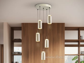 Lámpara Alfara 5 Luces Crema