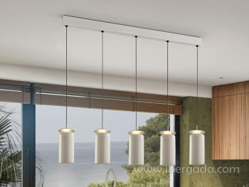 Lámpara Alfara 5 Luces Lineal Crema