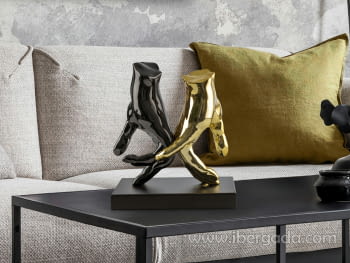 Figura Manos Gris/Oro (18x14x20)