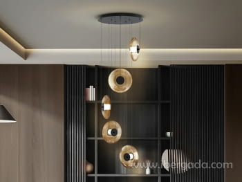 Lámpara Diábolo 5L Negro/Ambar