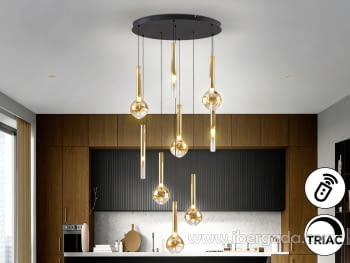 Lámpara Essenza 9L Negro/Dorado