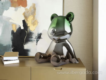 Figura Osito Gris/Verde (40x34x50)