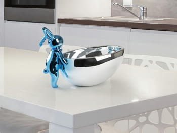 Figura Cuenco Rabbit Azul/Plata (29x17x19)