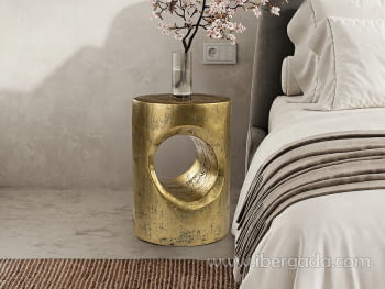 Mesa Auxiliar Hole Dorada (35x35x51)