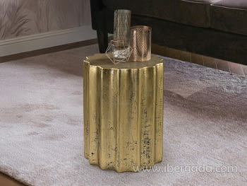 Mesa Auxiliar Estriada Dorada (35x35x46)