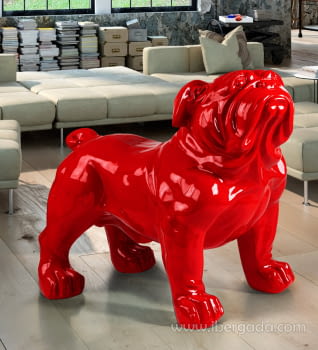 Figura Bulldog Grande Rojo (110x72x94)