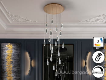 Lámpara Lágrimas 20L Oro Rosa (65x65x300)