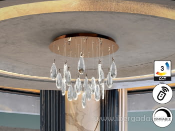 Plafón Lágrimas 19L Oro Rosa (65x65x60)