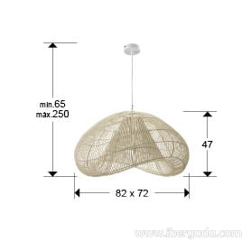 Lámpara Sabah Ratán Blanco (80cm)