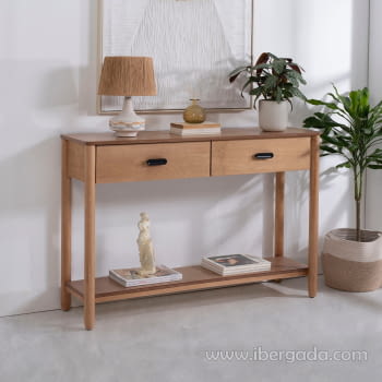 Consola Florencia 2 Cajones Roble (120x36x82)