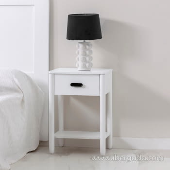 Mesita de Noche Florencia 1 Cajón Blanca (45x35x66)