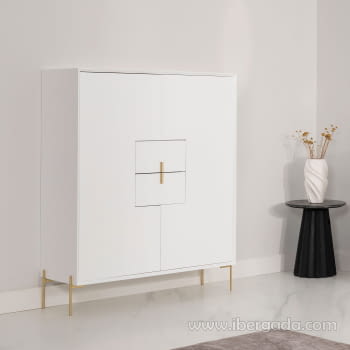 Aparador Milán 2 Puertas 2 Cajones Blanco (110x40x137)