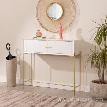 Consola Milán 2 Cajones Blanco (95x34x85)