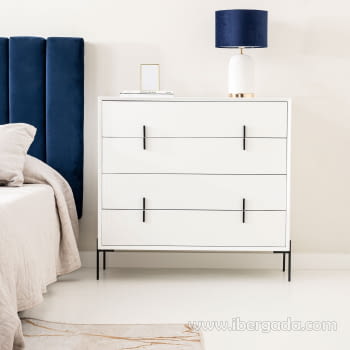Cómoda Milán 4 Cajones Blanco (100x40x97)