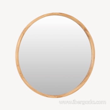 Espejo Redondo Madera Roble (120x120)