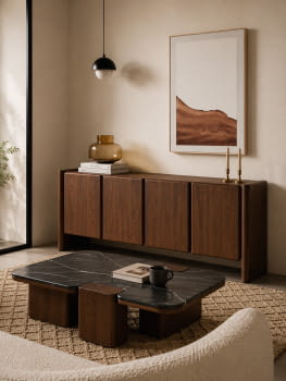 Aparador Gio 4 Puertas Nogal (180x45x75)