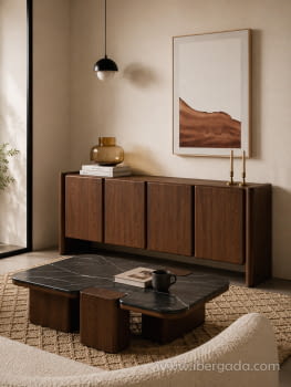 Aparador Gio 4 Puertas Nogal (180x45x75)