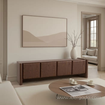 Mueble TV Gio 4 Puertas Nogal (180x45x50)