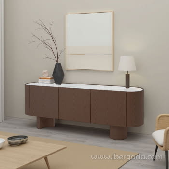 Aparador Pompeya 3 Puertas Nogal (221x45x80)