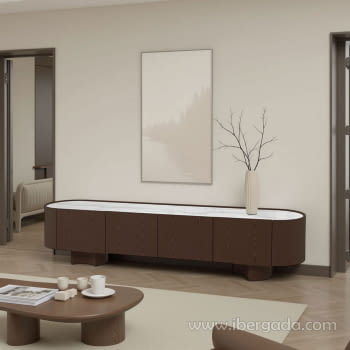 Mueble TV Pompeya 4 Puertas Nogal (221x45x50)