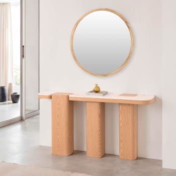 Consola Delfos Roble/Porcelánico (150x35x80)
