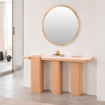 Consola Delfos Roble/Porcelánico (150x35x80)