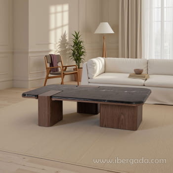 Mesa de Centro Delfos Nogal/Porcelánico (120x70)