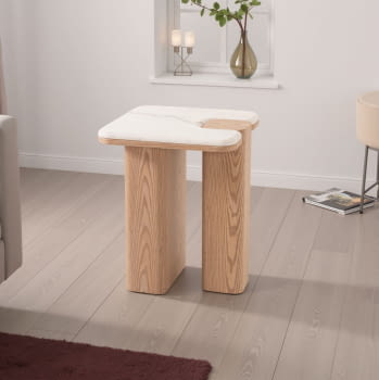Mesa Auxiliar Delfos Roble/Porcelánico (40x40x51)