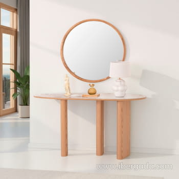 Consola Melani Roble/Porcelánico (150x40x80)