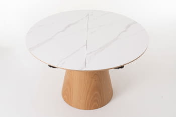 Mesa de Comedor Roble/Porcelánico Extensible (120/160x120)