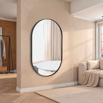 Espejo Ovalado Negro (150x80)
