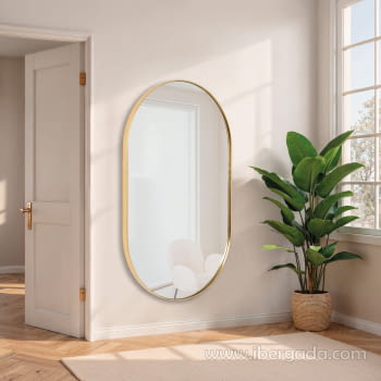Espejo Ovalado Dorado (150x80)