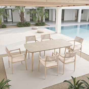 Mesa Exterior Aluminio/Porcelánico (180x90)