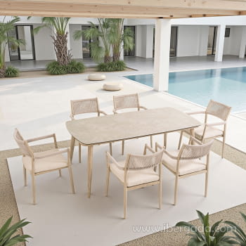 Mesa Exterior Aluminio/Porcelánico (180x90)